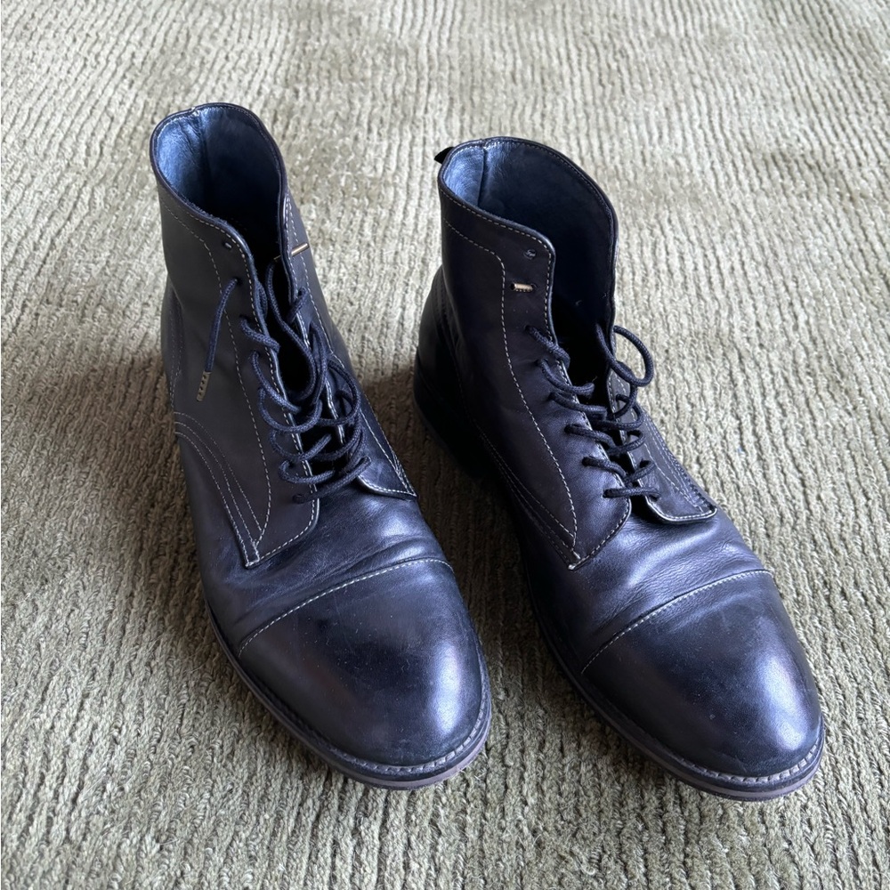 H By Hudson - Palmer Black Drum Dye Boots